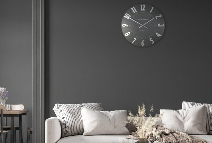 20" Mulberry Wall Clock Graphite Silver