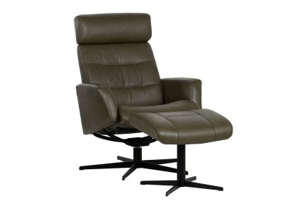 Reeves Swivel Recliner with Footstool