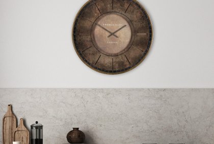 21" Florentine Wall Clock Leather