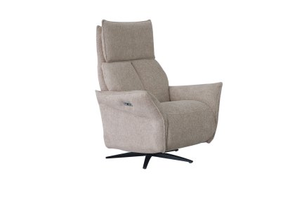 Salvador Dual Motor Powered Swivel Recliner with Integrated Footstool