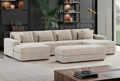 Heath - Large U Shaped Cinema Chaise with Stool Heath - Large U Shaped Cinema Chaise with Stool