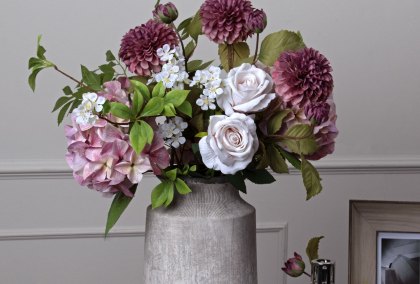 Shabby Pink Single Hydrangea