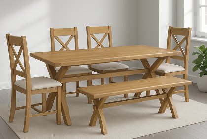 Hapton - Cross Leg Extending Dining Table Hapton - Cross Leg Extending Dining Table