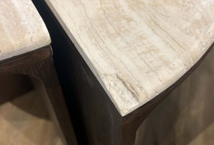 Calgary Half Moon Travertine Tables Calgary Half Moon Travertine Tables