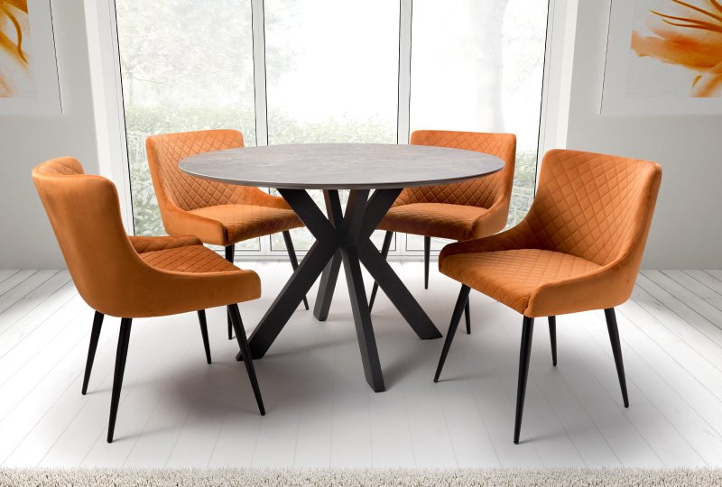 Morden Dining Chairs - Burnt Orange