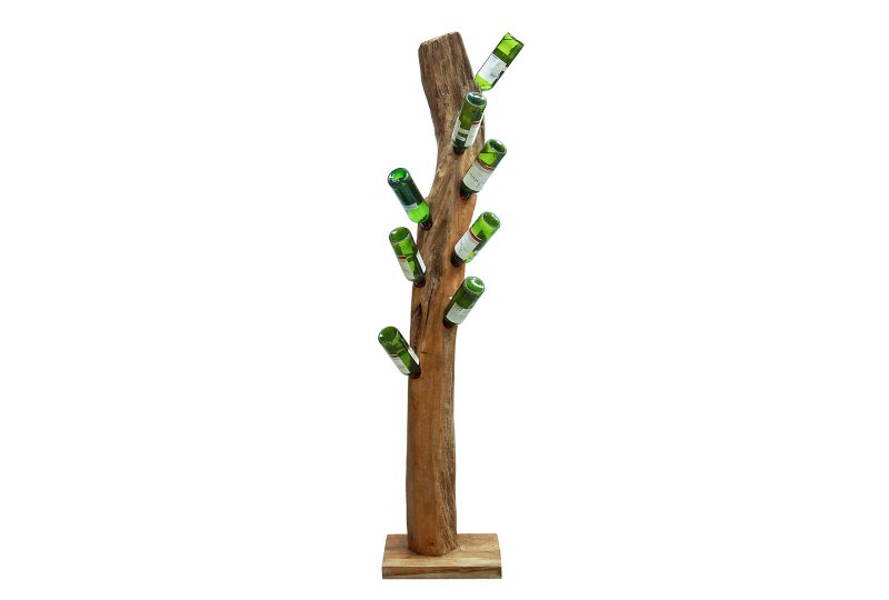 Sylvan Natural Teak Root Freestanding Wine Rack