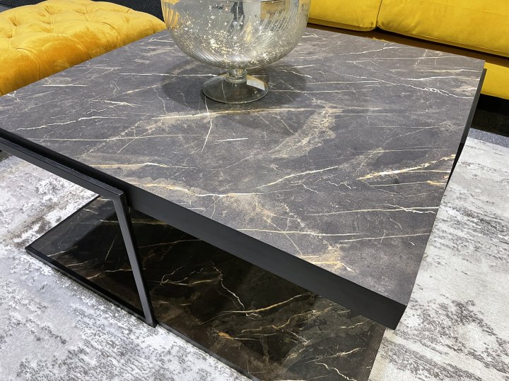 Clearance Black Marble Effect Coffee Table