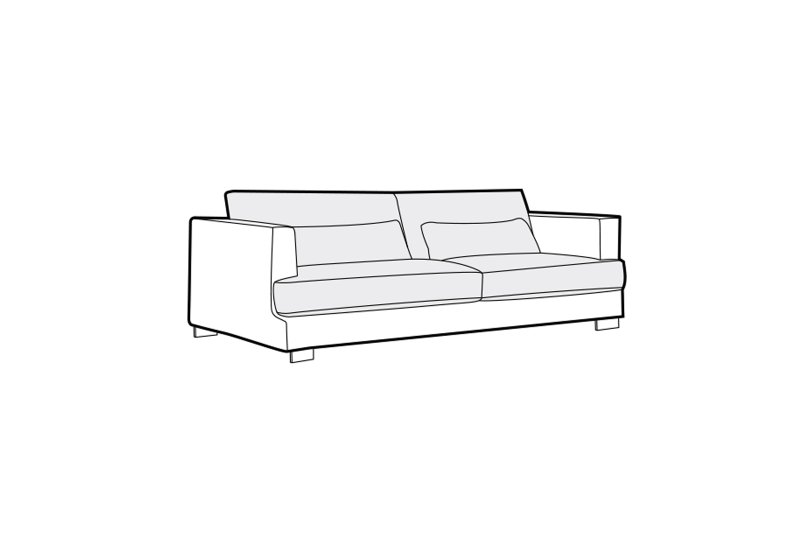 Brennan 3 Seater Sofa - Line Art