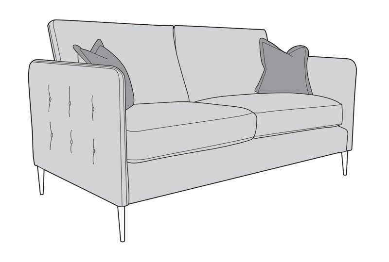 Walton Fabric 4 Seater Sofa - Line Art