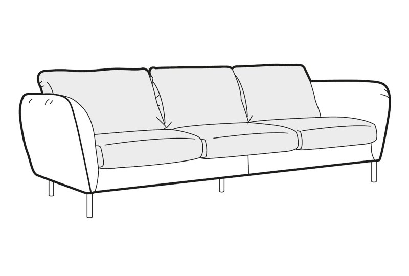 Eden XL 3 Seater Sofa Split (3 Seats) Sofa