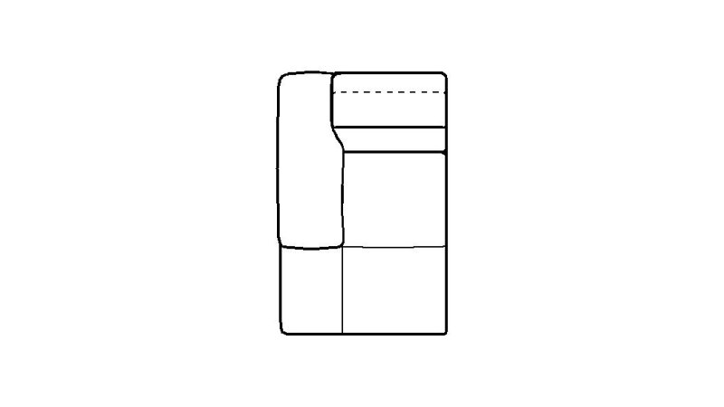 Mallory 1 Arm Chaise Unit - Line Art