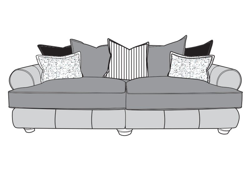 Hardwick 4 Seater Sofa Pillow Back Mixed