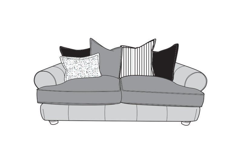 Hardwick 2 Seater Pillow Back Sofa Mixed