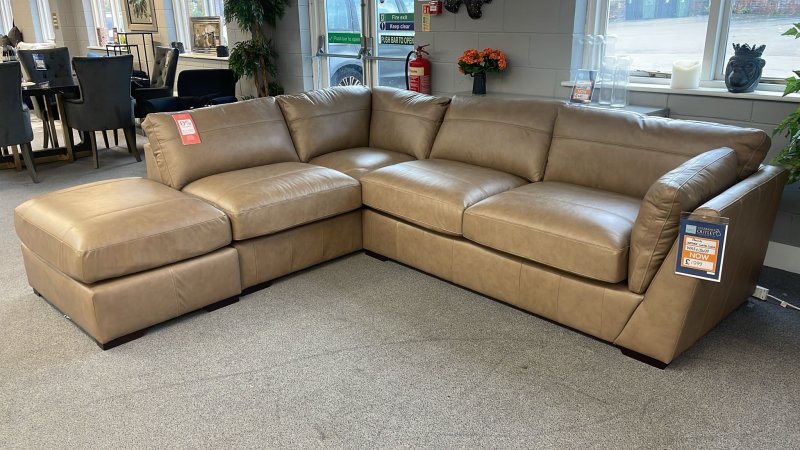 Clearance Pavia Leather Corner Chaise Group