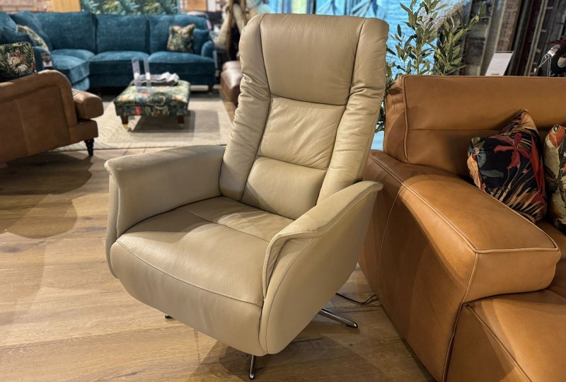 Michael Tyler Furniture Simpson Swivel Chair with Integrated Footstool