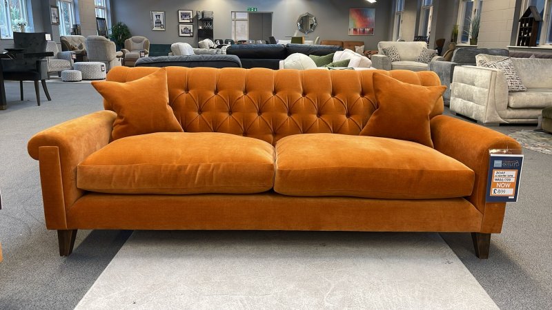 Clearance CLR-Drury 4 Seater in Marmalade Velvet