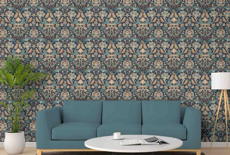 Esselle Retail Limited Folk Floral Navy Wallpaper