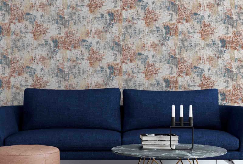 Esselle Retail Limited Abstract Texture Copper Navy Wallpaper