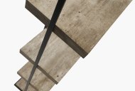 Jaxson Concrete Effect Wood & Black Iron 5 Shelf Unit Top View