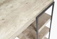 Jaxson Concrete Effect Wood and Black Iron Desk Close Up