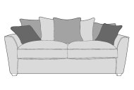 Favaro 3 Seater Sofa Pillow Back - Line Art