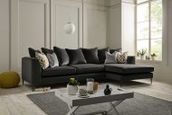 Lucciano Large Chaise Sofa Pillow Back - Plush Charcoal