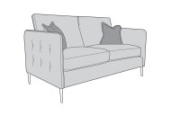 Walton Fabric 2 Seater Sofa - Line Art