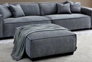 Devin 4 Seater Sofa with Chaise Close Up - Charcoal