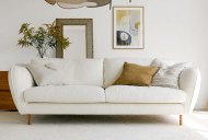 Eden 3 Seater Sofa Front View - White