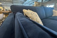 Vardis Sofa Close Up - Plush Indigo