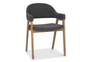 Canyon Carver Dining Chair - Dark Grey Fabric / Rustic Oak