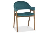 Canyon Carver Dining Chair - Azure Velvet / Rustic Oak