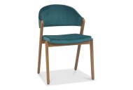 Canyon Dining Chair - Azure Velvet / Rustic Oak
