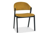 Canyon Dining Chair - Mustard Velvet / Peppercorn