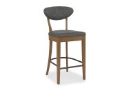 Eclipse Bar Stool - Dark Grey Fabric / Rustic Oak