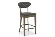 Eclipse Bar Stool - Dark Grey Fabric / Fumed Oak