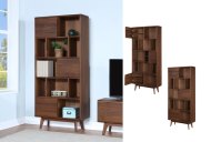 Caldwell Large Double Bookcase - Walnut