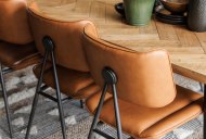 Joel Dining Chair Close Up - Cognac