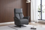 GFA - Global Furniture Alliance Salvador Dual Motor Powered Swivel Recliner with Integrated Footstool