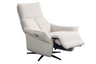 GFA - Global Furniture Alliance Salvador Dual Motor Powered Swivel Recliner with Integrated Footstool