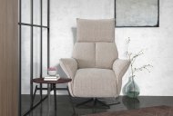 GFA - Global Furniture Alliance Salvador Dual Motor Powered Swivel Recliner with Integrated Footstool