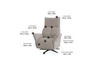 GFA - Global Furniture Alliance Salvador Dual Motor Powered Swivel Recliner with Integrated Footstool