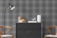 Country Tartan Charcoal Wallpaper