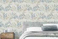 Luxury Leaf Natural Grey Wallpaper