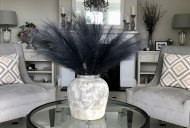 Hill Interiors Grey Large Faux Pampas Grass Stem